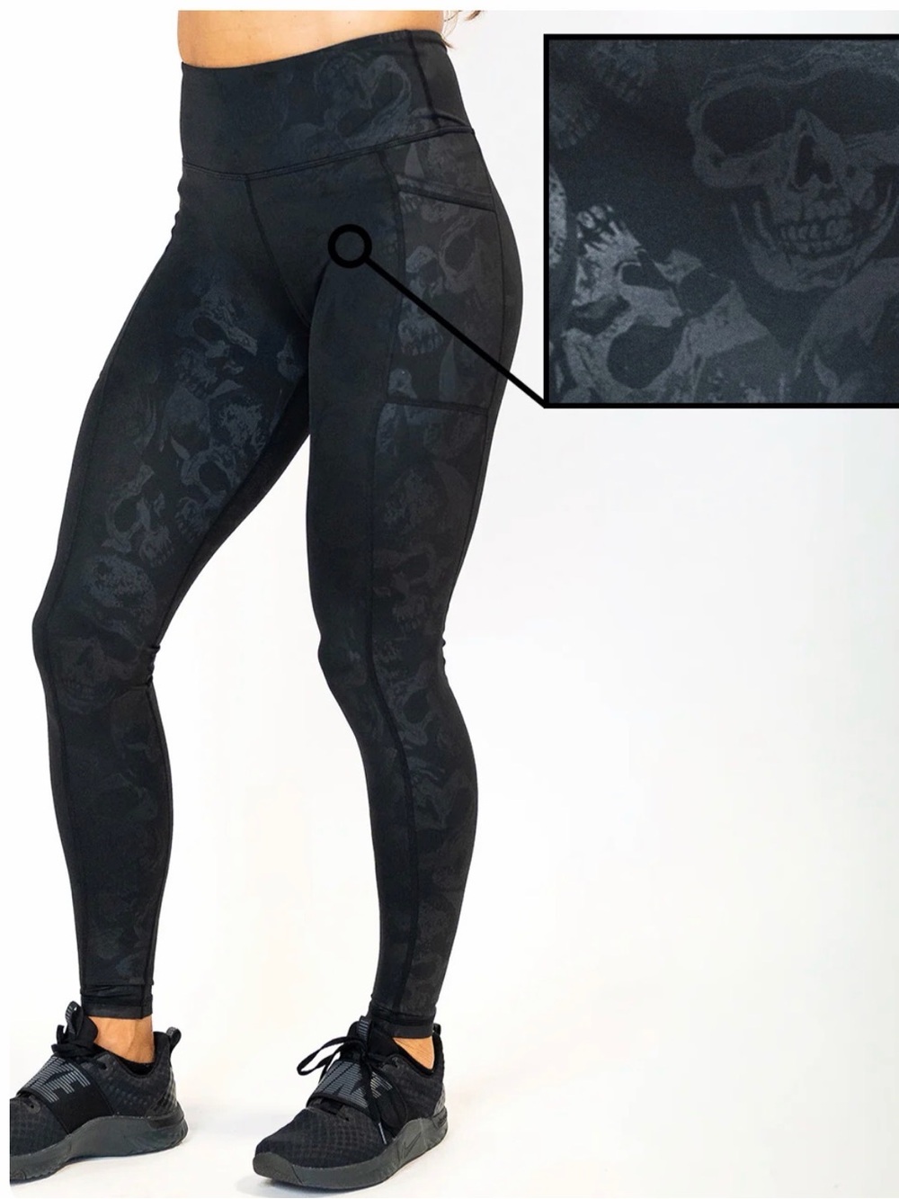 CVG High-Rise Black Shadow Skull Leggings